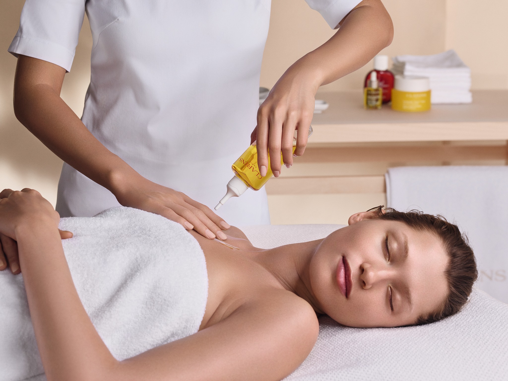 Clarins facial treatment being applied at Bliss Beauty